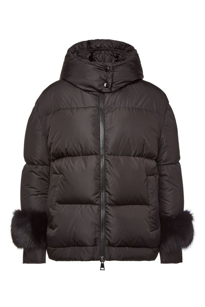 Moncler Down Jacket with Fox Fur Trims