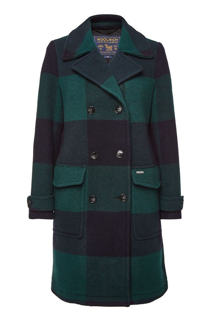 Woolrich Silverton Checked Coat with Wool