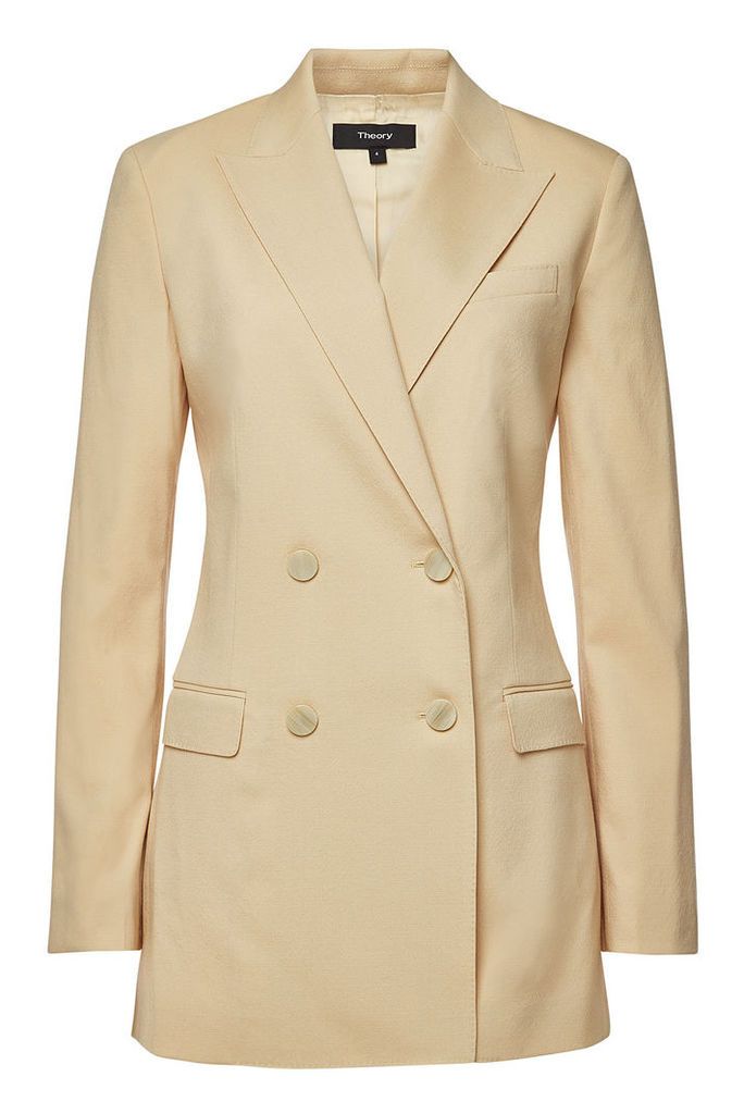 Theory Virgin Wool Double Breasted Blazer