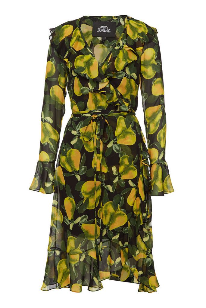 Marc Jacobs Printed Silk Dress with Bell Sleeves
