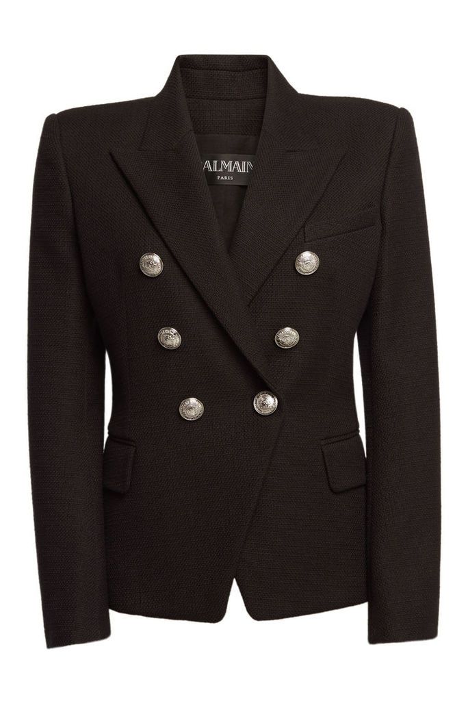 Balmain Cotton Blazer with Embossed Buttons