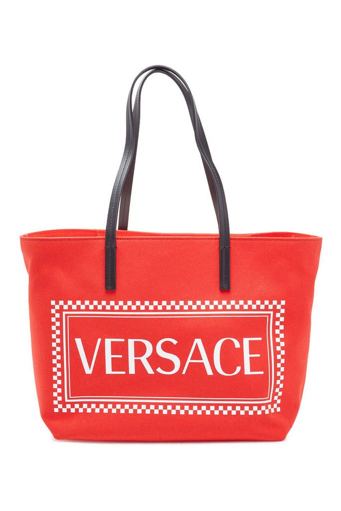 Versace Logo Canvas Shopper
