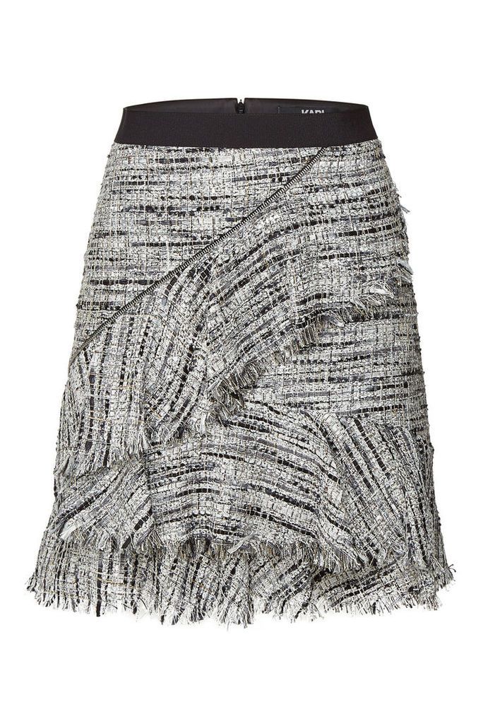 Karl Lagerfeld Boucle Skirt with Ruffles