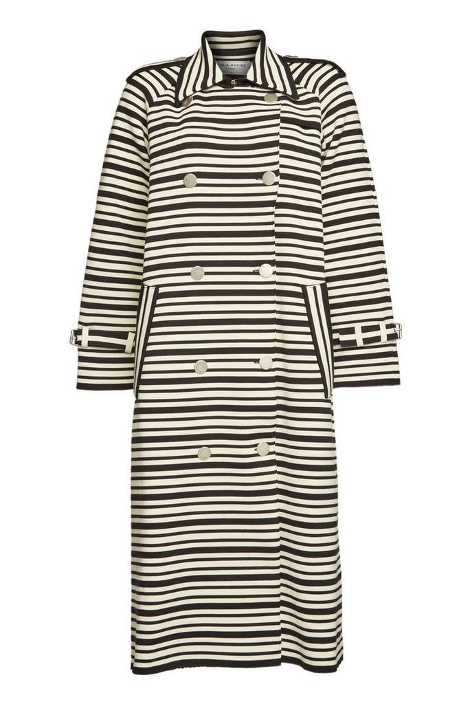 Sonia Rykiel Striped Trench Coat with Cotton
