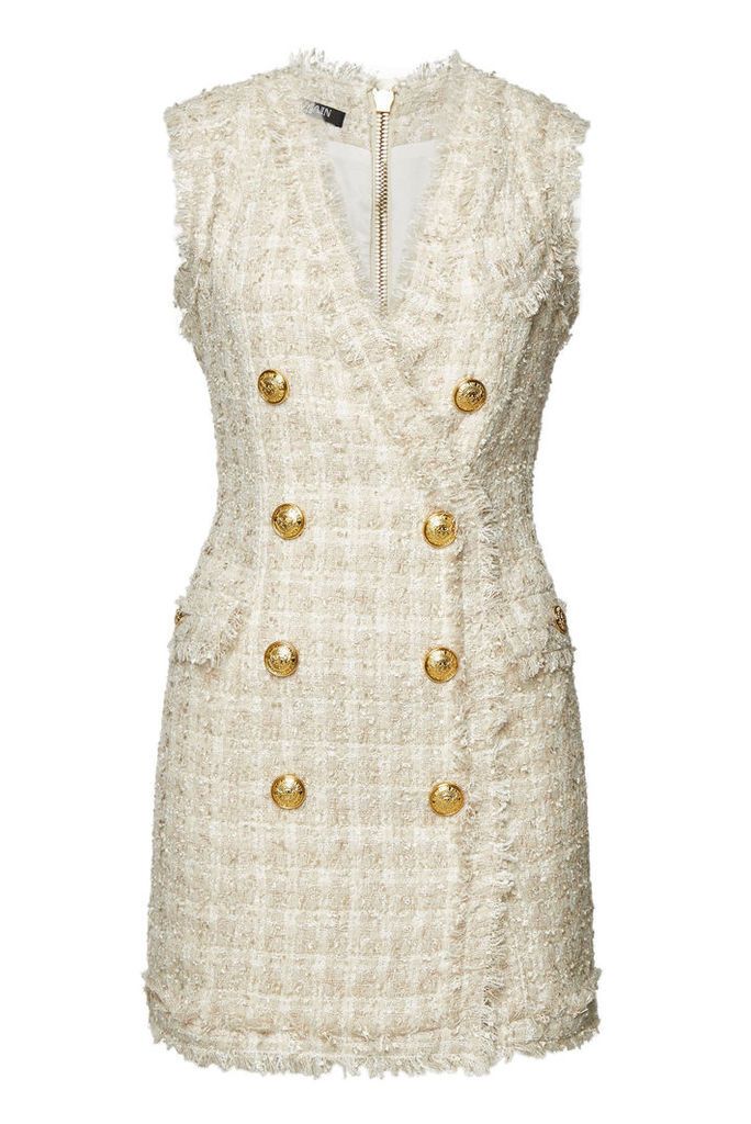 Balmain Tweed Mini Dress with Wool