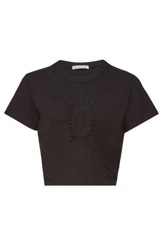 alexanderwang.t Draped Cotton Top with Cut-Out Detail