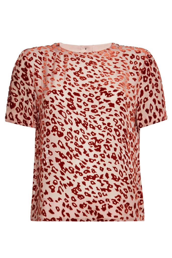Rag & Bone Gia Animal Print T-Shirt with Silk