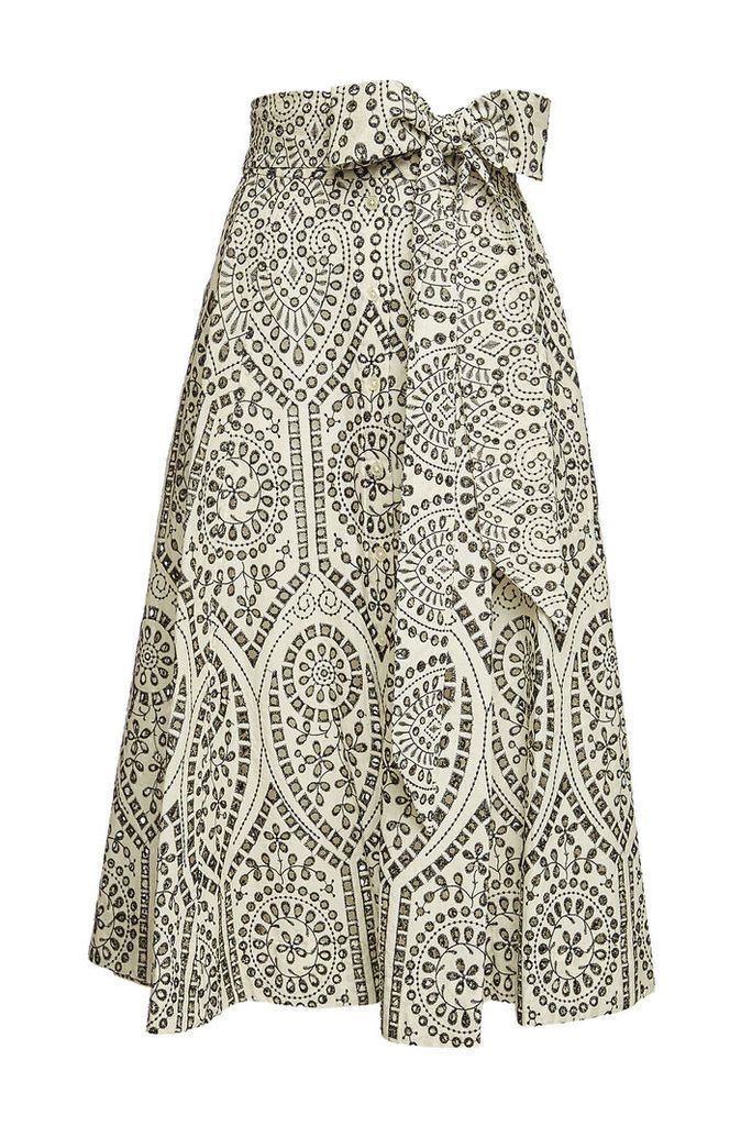 Lisa Marie Fernandez Beach Embroidered Cotton Skirt
