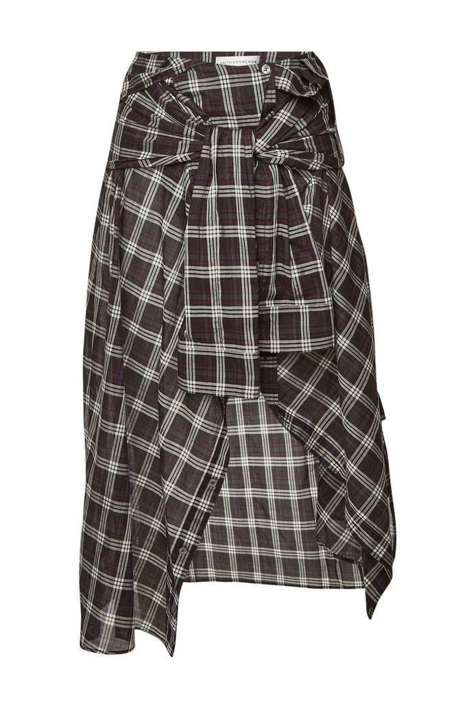 Faith Connexion Checked Cotton Skirt with Shirting Detail