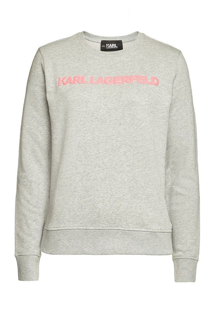 Karl Lagerfeld Neon Lights Embellished Cotton Sweatshirt