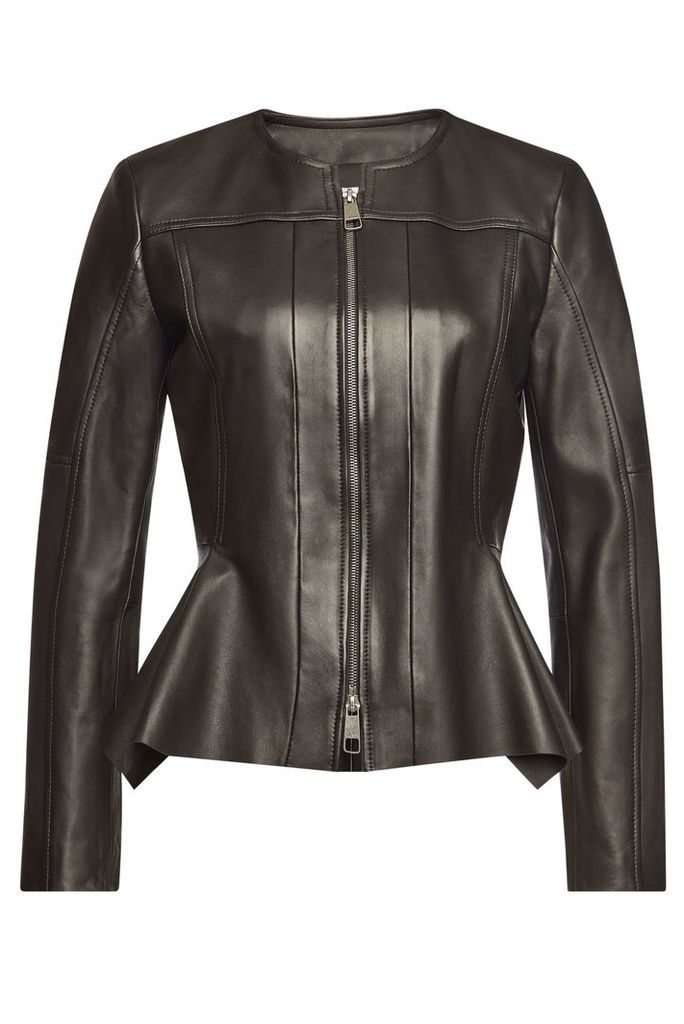 Boss Sahada Leather Biker Jacket
