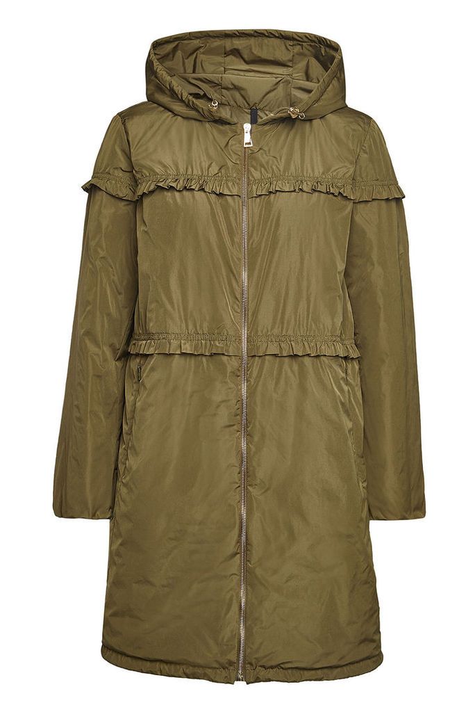 Moncler Luxembourg Down Coat with Ruffles