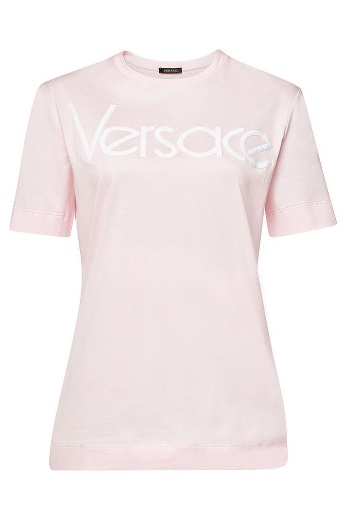 Versace Embroidered Cotton T-Shirt