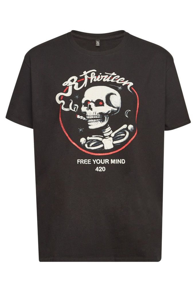 R13 Cotton Spray Skull Boy T-Shirt