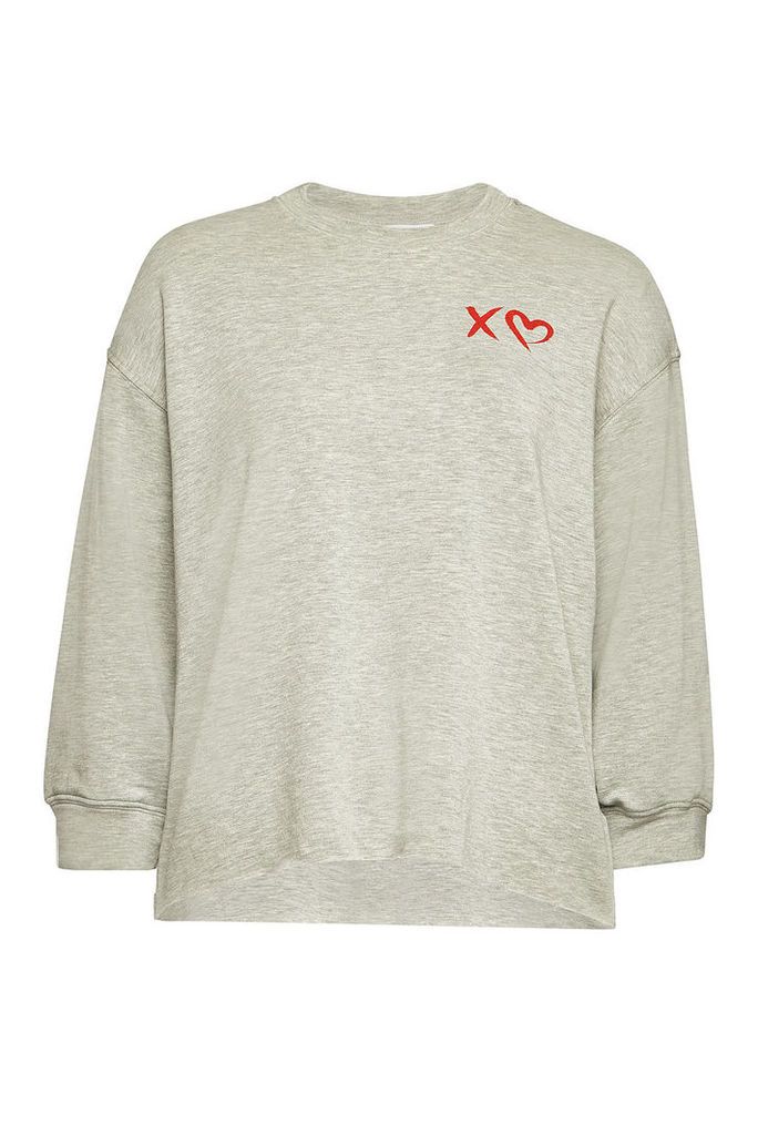 Velvet Printed Sweatshirt with Cotton
