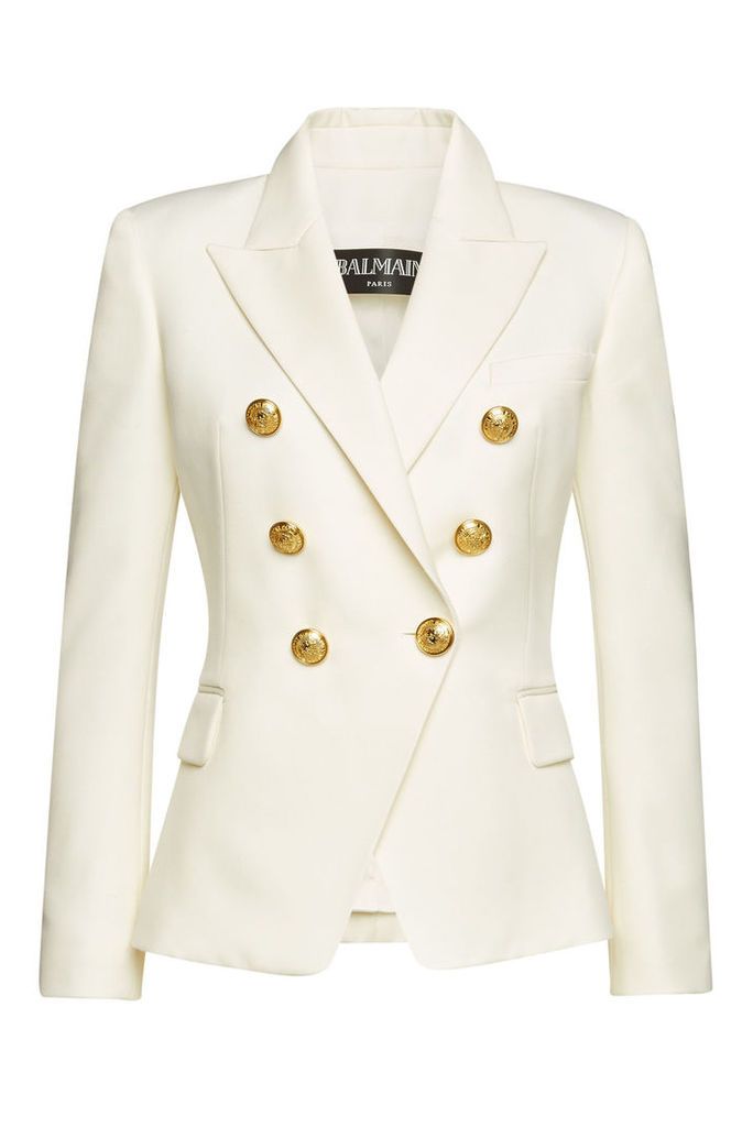 Balmain Wool Blazer with Embossed Buttons
