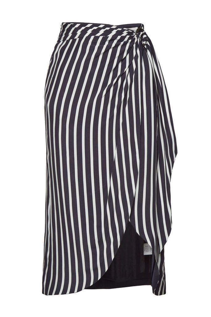 Jonathan Simkhai Multimedia Stripe Wrap Front Skirt