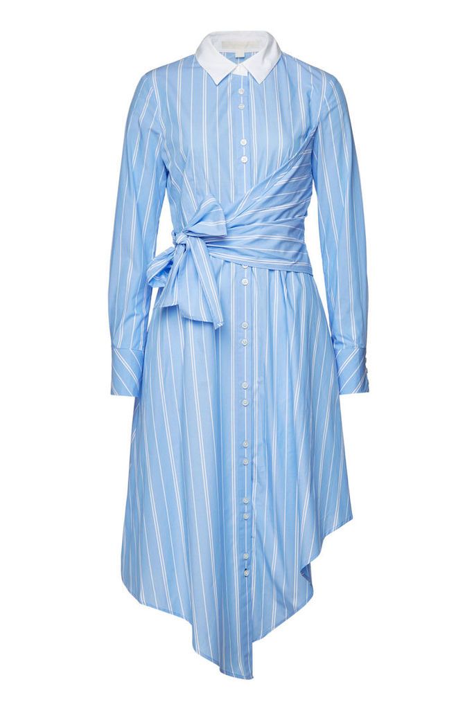 Jonathan Simkhai Asymmetric Long Sleeve Wrap Oxford Dress