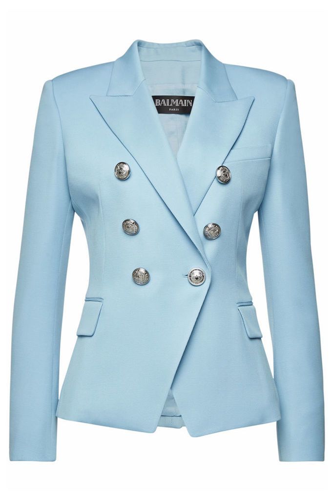 Balmain Wool Blazer with Embossed Buttons
