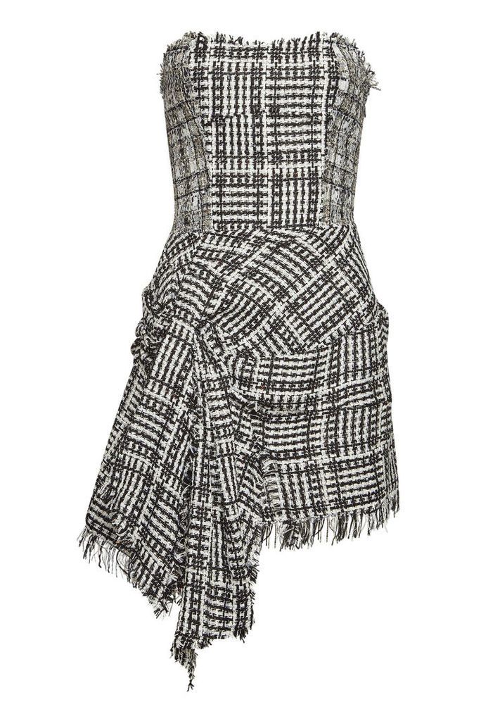 Faith Connexion Tweed Mini Dress with Knot Detail