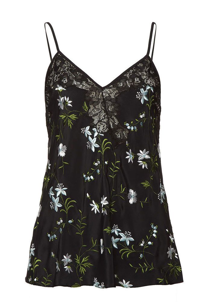 Paco Rabanne Embroidered Sleeveless Top with Silk and Lace