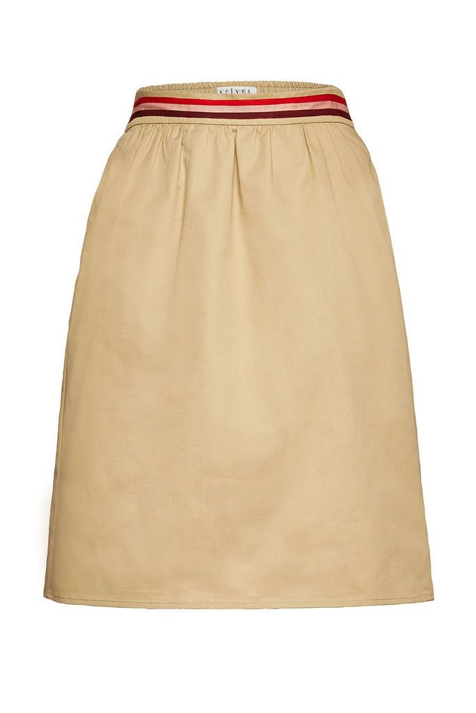 Velvet Mini Skirt with Cotton