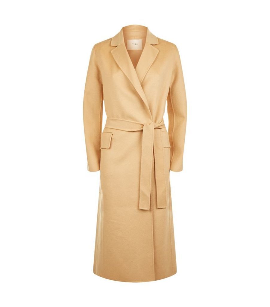 Maje, Geode Long Double Face Belted Coat, Female