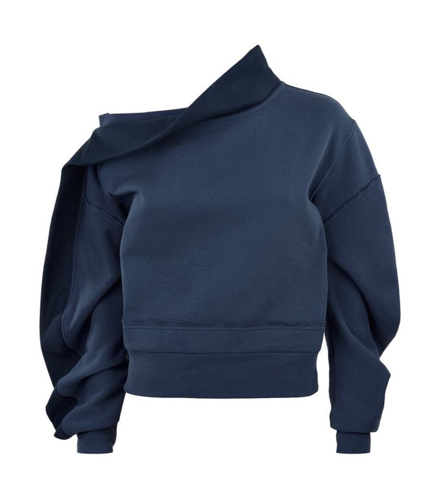 Burberry Runway, Asymmetric Off-The-Shoulder Sweatshirt, Female