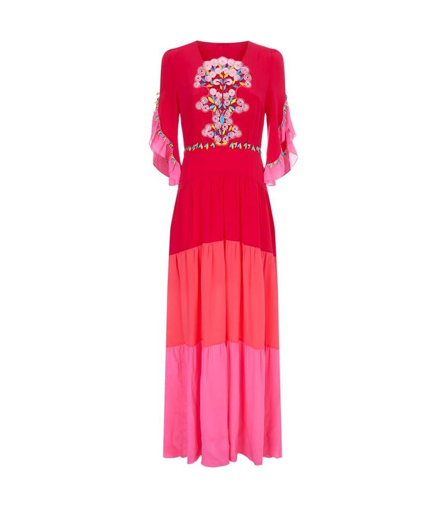 Colour Block Silk Gown