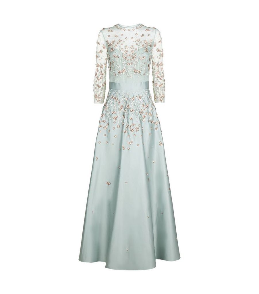 Glen Embellished Duchesse Satin Gown