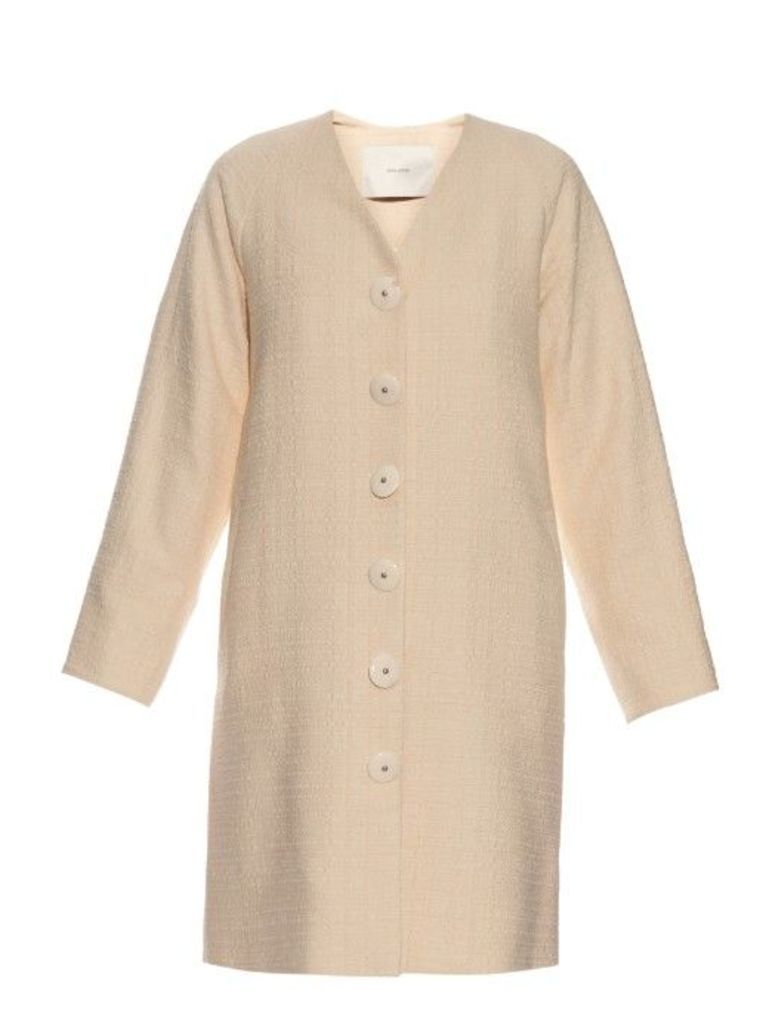 Adam Lippes - Single Breasted Cotton Coat - Womens - Beige