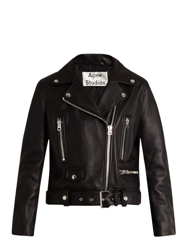 Mock leather biker jacket