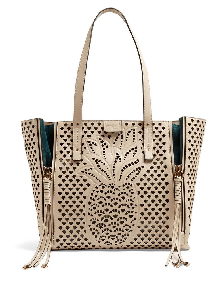 Milo medium perforated leather tote