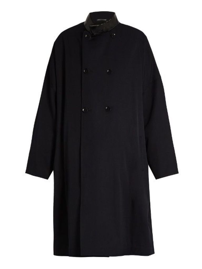 Double-breasted oversized wool coat