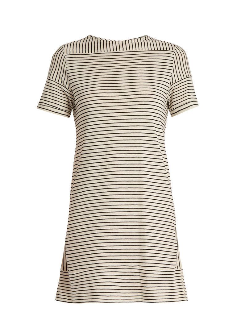 Mauricia striped cotton-blend jersey dress