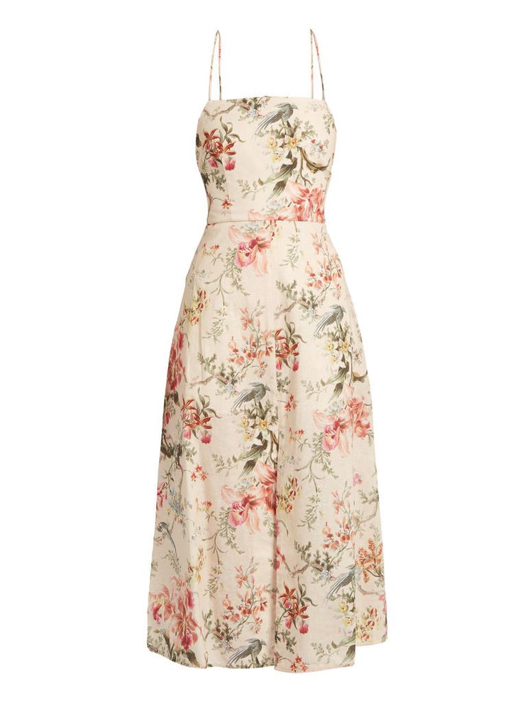 Mercer floral-print open-back dress