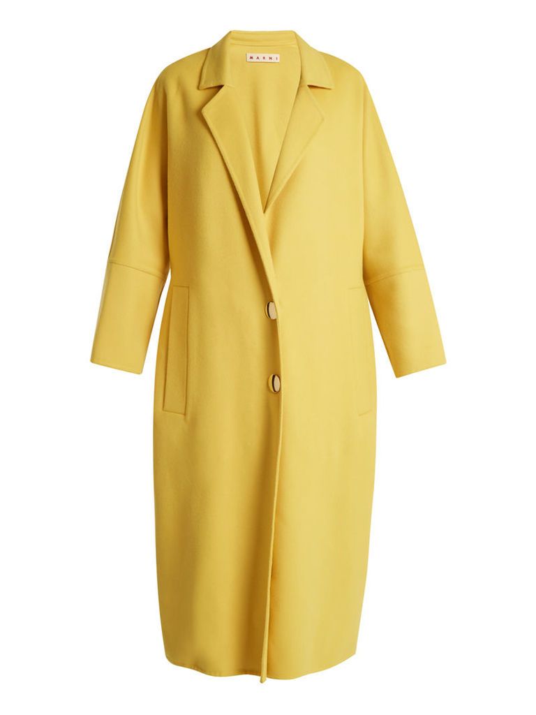 Oversized notch-lapel wool-blend coat