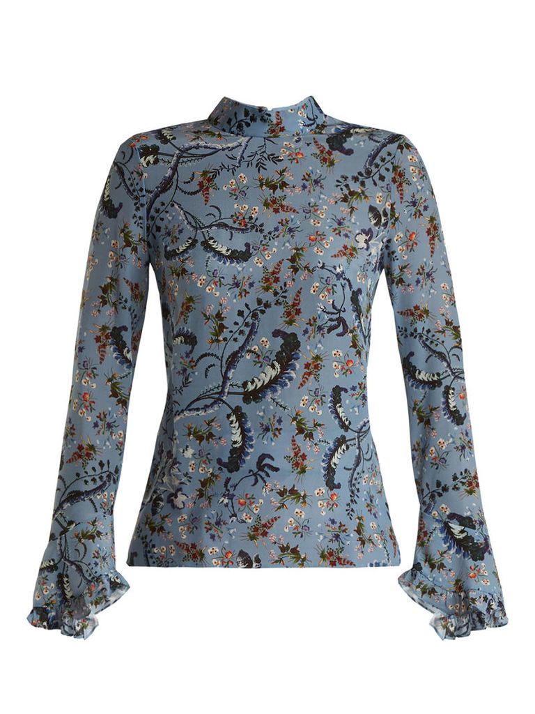 Lindsey Paisley Vine-print silk blouse