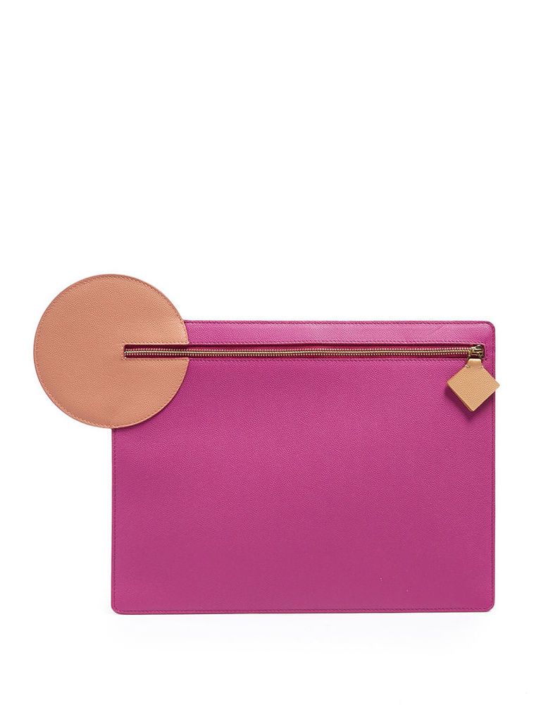 Alpin pebbled-leather clutch