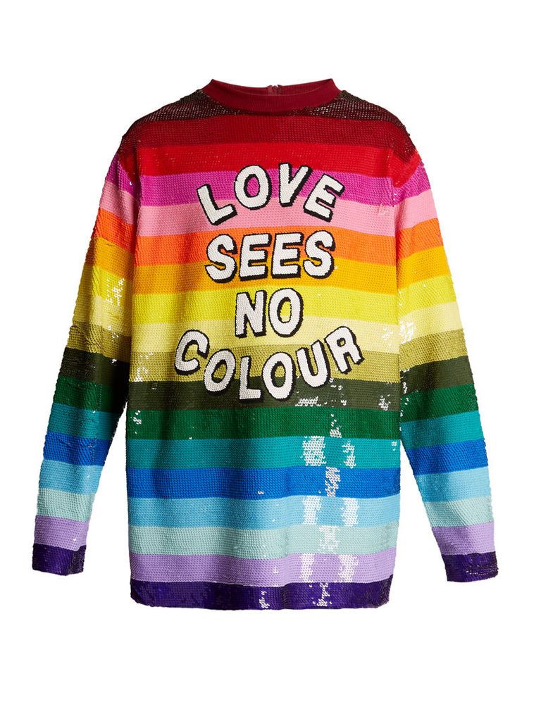 Love Sees No Colour sequin-embellished silk top
