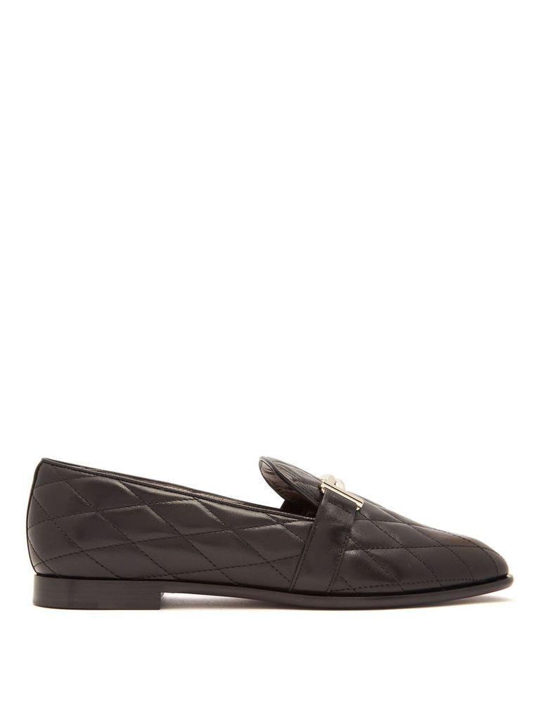 T-bar quilted-leather loafers
