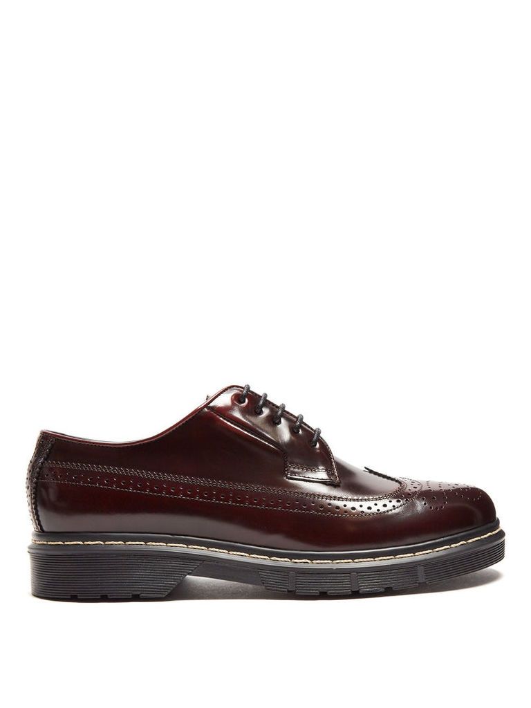 Trek-sole leather and rubber brogues
