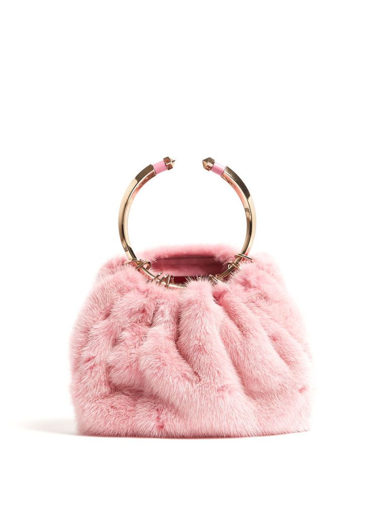 Bebop fur ring clutch bag