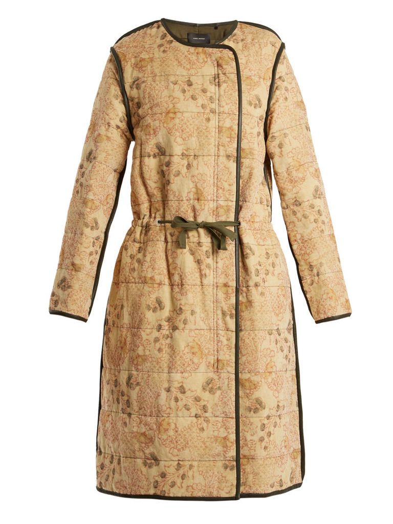 Geist floral-print velvet coat