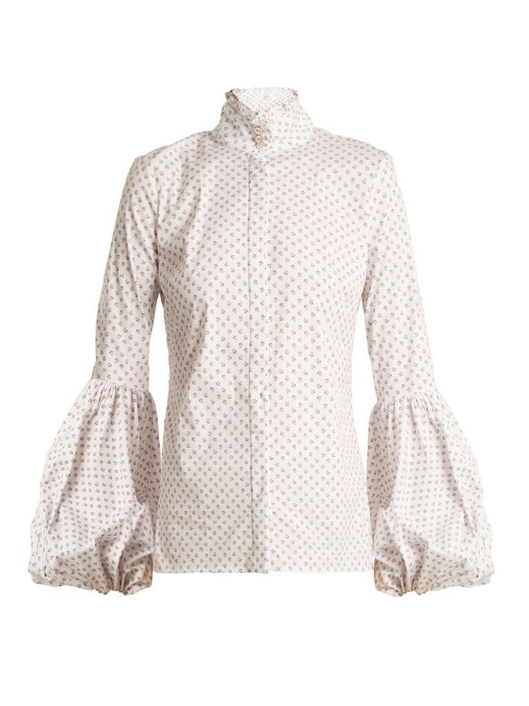 Jaqueline micro floral-print cotton shirt