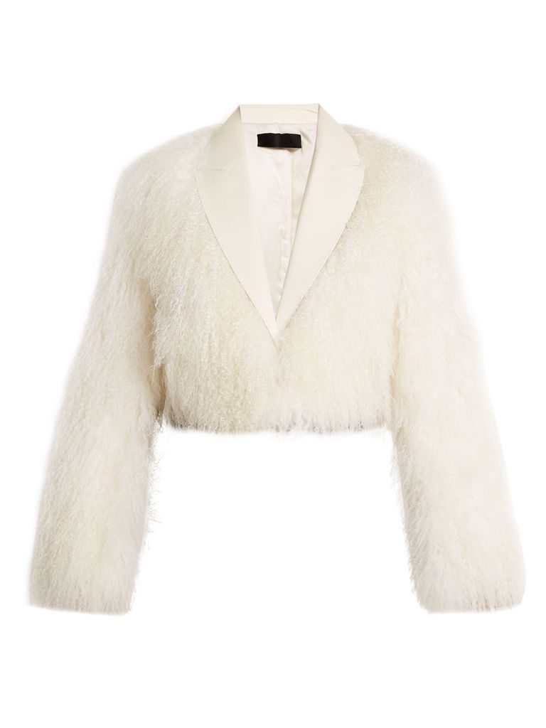 Haider Ackermann - Cale Leather Trimmed Shearling Jacket - Womens - White