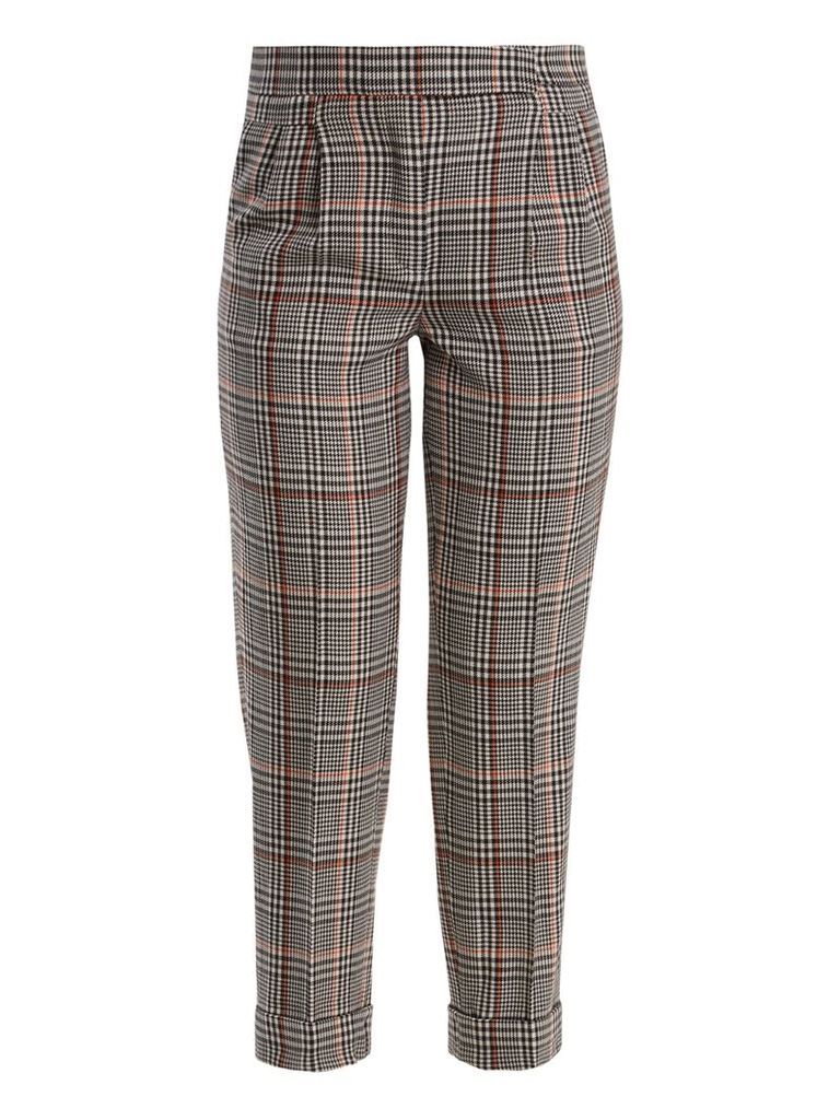 Prince of Wales-checked stretch-wool trousers