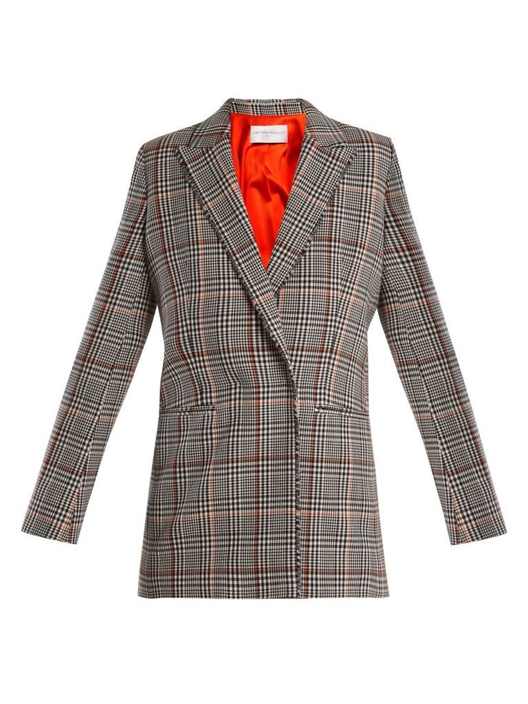 Prince of Wales-check stretch-wool jacket
