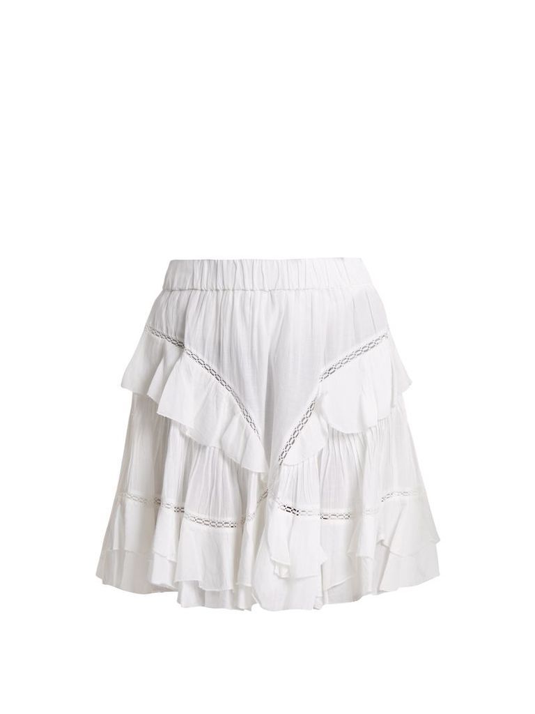 Varese ruffled cotton-blend mini skirt