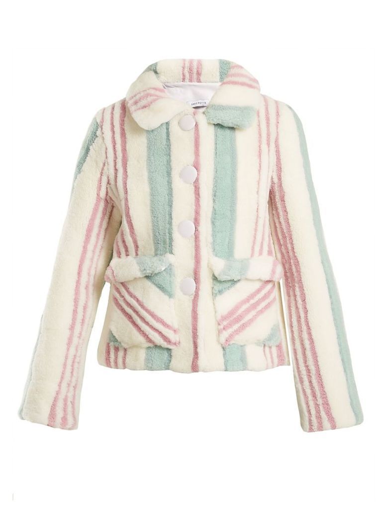 Saks Potts - Lucy Striped Shearling Jacket - Womens - Multi Stripe